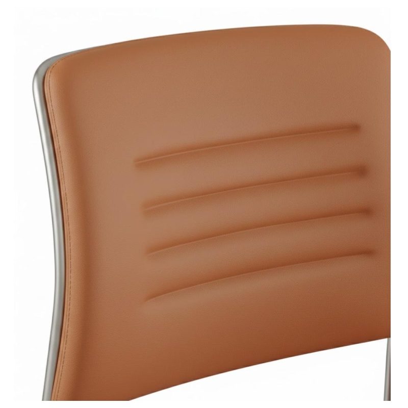 Cadeira Interlocutor Estofada RIVER - Cor CARAMELO - 48108