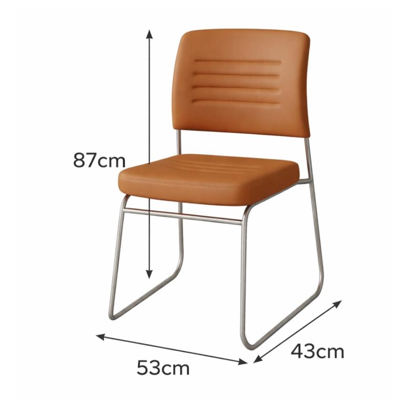 Cadeira Interlocutor Estofada RIVER - Cor CARAMELO - 48108