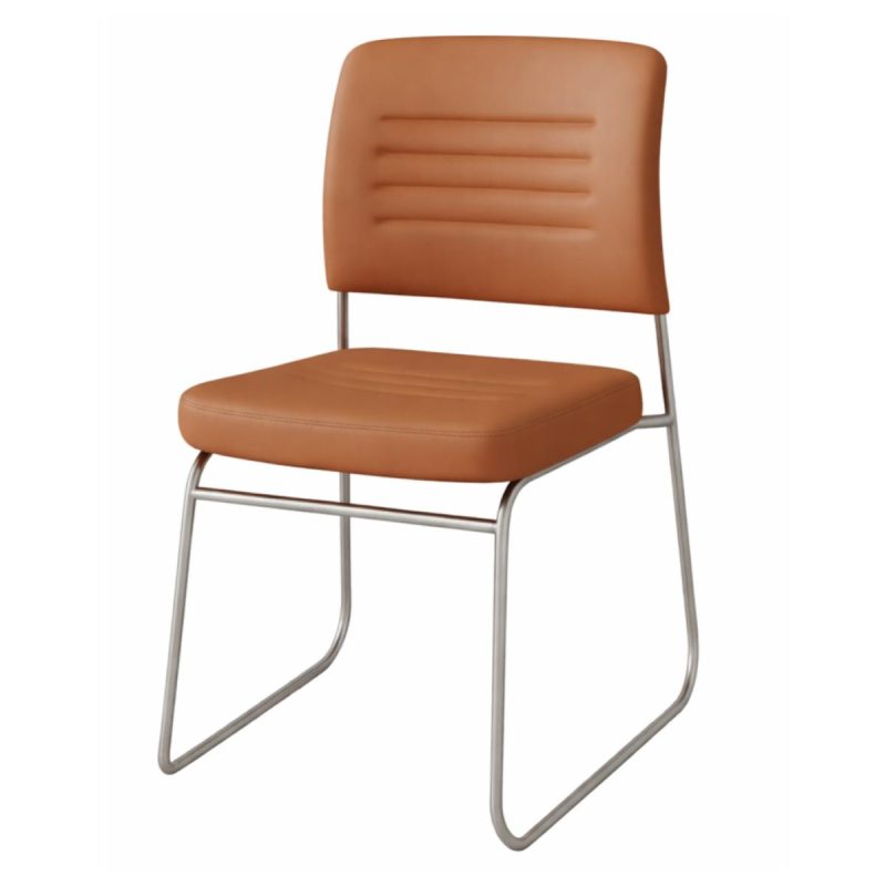 Cadeira Interlocutor Estofada RIVER - Cor CARAMELO - 48108