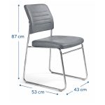Cadeira Interlocutor Estofada RIVER - Cor CINZA -48107