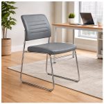 Cadeira Interlocutor Estofada RIVER - Cor CINZA -48107