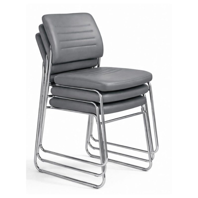 Cadeira Interlocutor Estofada RIVER - Cor CINZA -48107