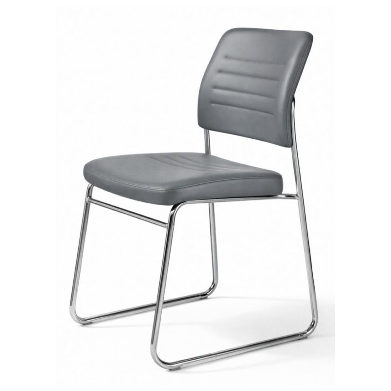 Cadeira Interlocutor Estofada RIVER - Cor CINZA -48107