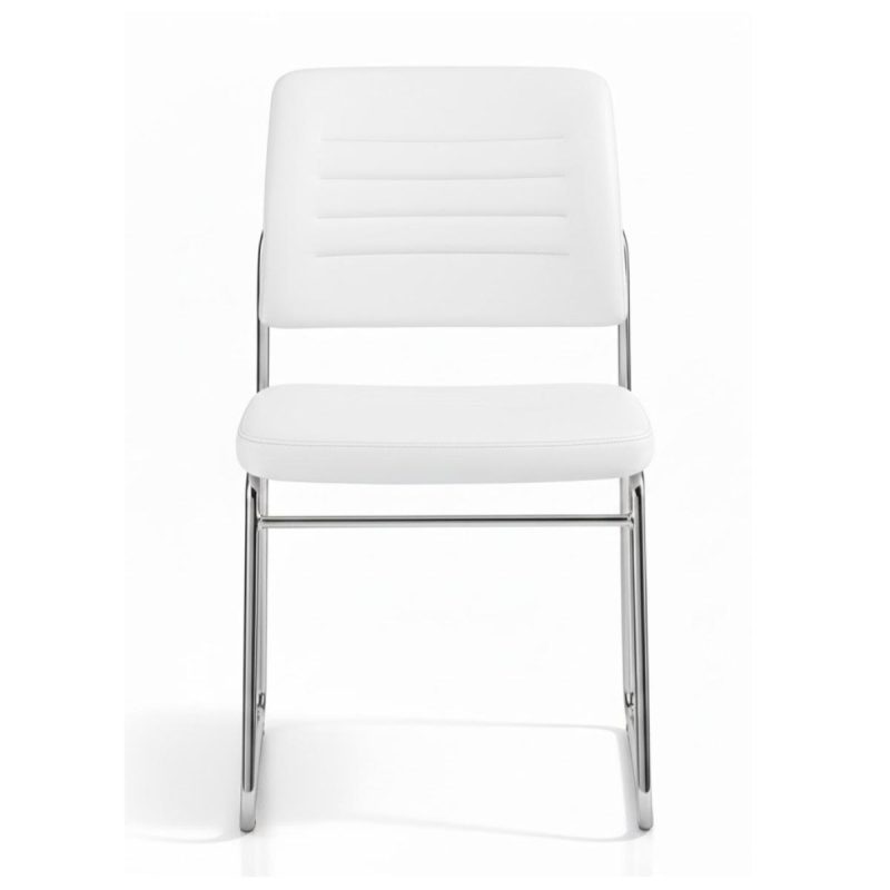 Cadeira Interlocutor Estofada RIVER - Cor BRANCA - 48106