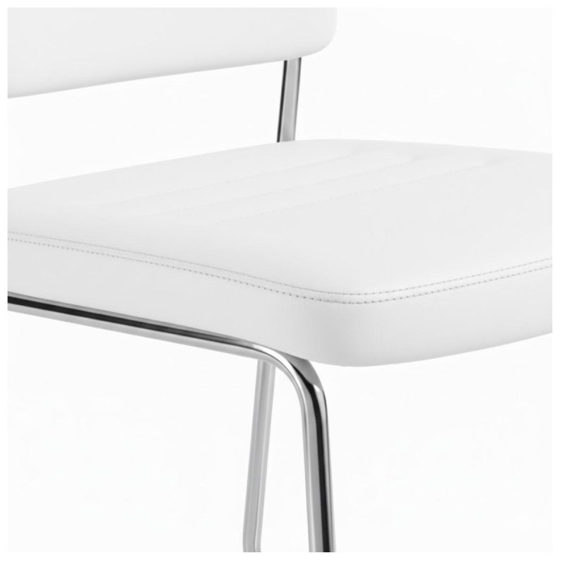 Cadeira Interlocutor Estofada RIVER - Cor BRANCA - 48106