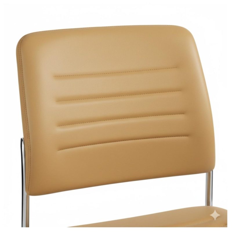 Cadeira Interlocutor Estofada RIVER - Cor FENDI - 48105