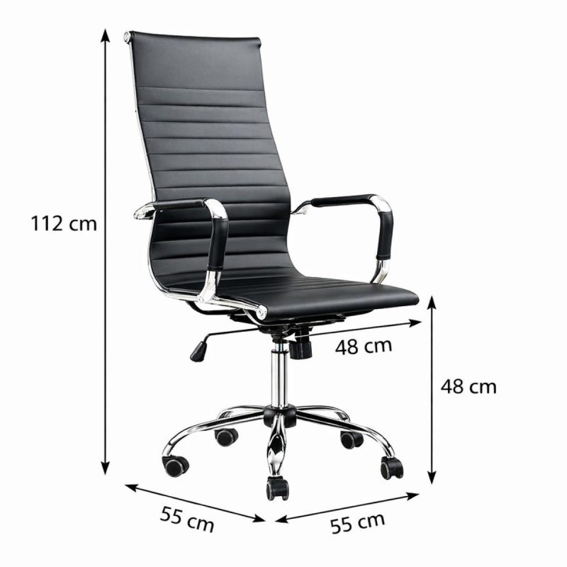 Cadeira Escritório Poltrona de Escritório Presidente Esteirinha Charles Eames - Cor Preta - 32997
