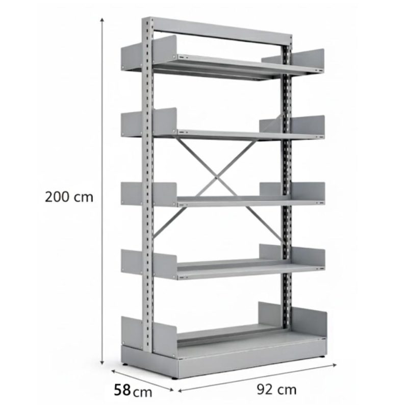 Móveis de Aço para Escritório Estante Biblioteca de CENTRO com 10 Bandejas - 2,00x0,92x0,58m - 13123