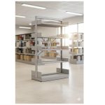 Móveis de Aço para Escritório Estante Biblioteca de CENTRO com 10 Bandejas - 2,00x0,92x0,58m - 13123