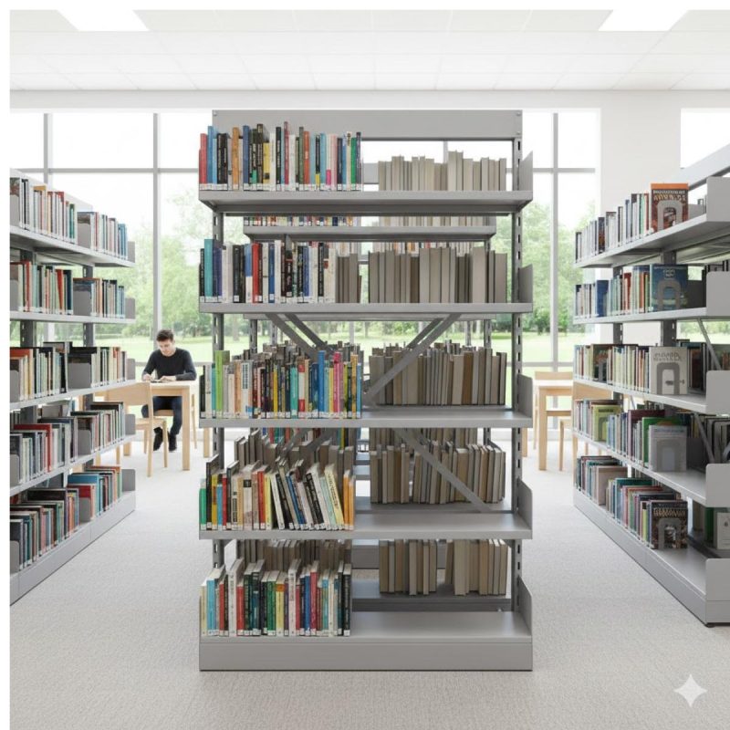 Móveis de Aço para Escritório Estante Biblioteca de CENTRO com 10 Bandejas - 2,00x0,92x0,58m - 13123