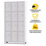 Sem categoria Armário Roupeiro de Aço c/ 12 Portas Pequenas - 1,96x0,93x0,36m - 10907
