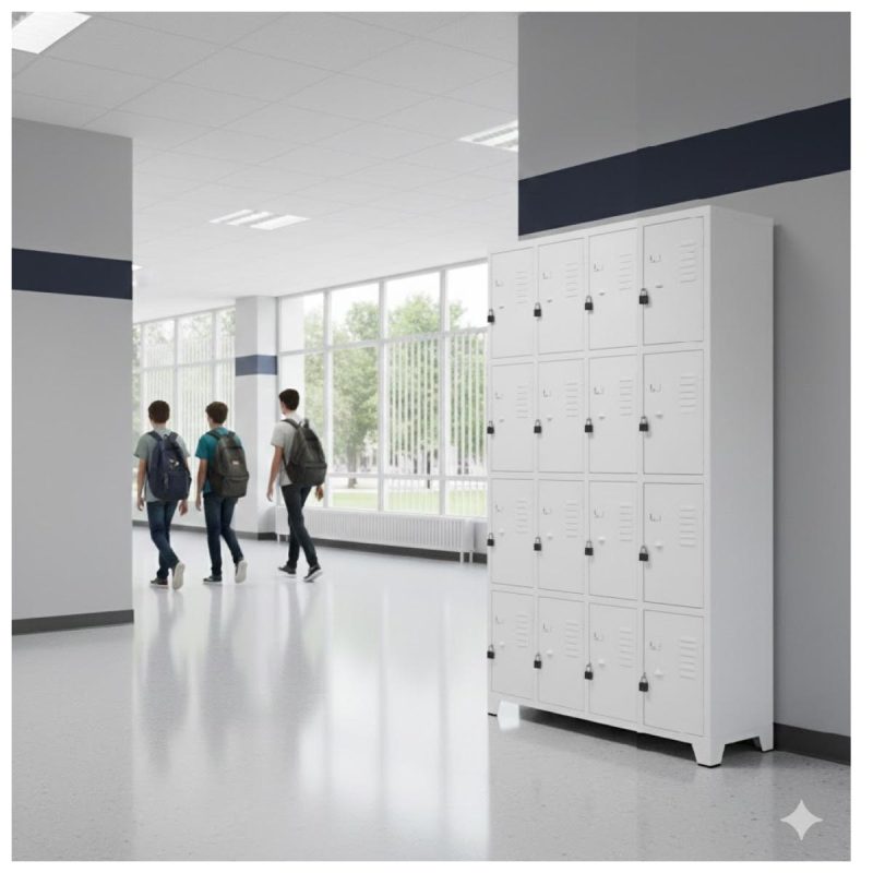 Armário Roupeiro de Aço c/ 20 Portas Pequenas - 1,96x1,23x0,36m - 10909