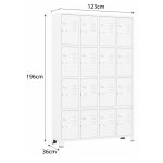 Armário Roupeiro de Aço c/ 20 Portas Pequenas - 1,96x1,23x0,36m - 10909