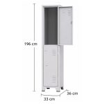 Armário Roupeiro de Aço c/ 02 Portas Grandes - 1,96x0,33x0,36m - 10901