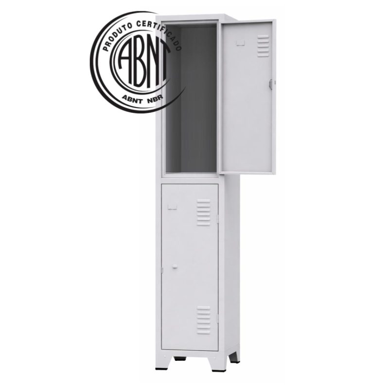 Armário Roupeiro de Aço c/ 02 Portas Grandes - 1,96x0,33x0,36m - 10901