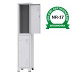 Armário Roupeiro de Aço c/ 02 Portas Grandes - 1,96x0,33x0,36m - 10901