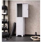 Armário Roupeiro de Aço c/ 02 Portas Grandes - 1,96x0,33x0,36m - 10901