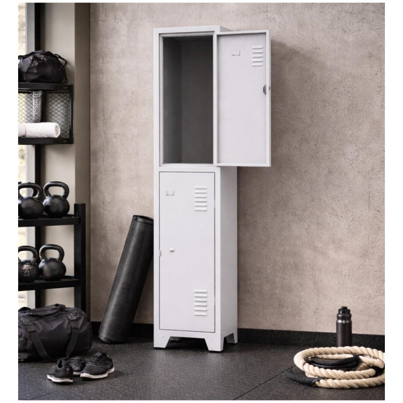 Armário Roupeiro de Aço c/ 02 Portas Grandes - 1,96x0,33x0,36m - 10901