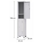 Armário Roupeiro de Aço c/ 02 Portas Grandes c/ Divisória - 1,96x0,33x0,36m - 10901