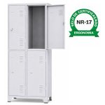 Armário Roupeiro de Aço c/ 04 Portas Grandes - 1,96x0,63x0,36m - 10902