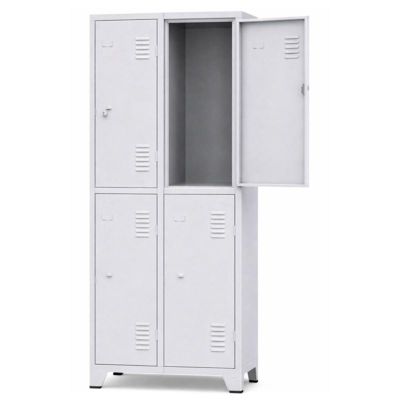 Armário Roupeiro de Aço c/ 04 Portas Grandes - 1,96x0,63x0,36m - 10902