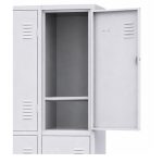 Armário Roupeiro de Aço c/ 06 Portas Grandes com Divisória  - 1,96x0,93x0,36m - 10993