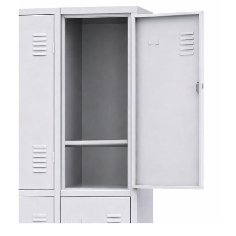 Armário Roupeiro de Aço c/ 08 Portas Grandes c/ Divisórias - 1,96x1,23x0,36m - 10994