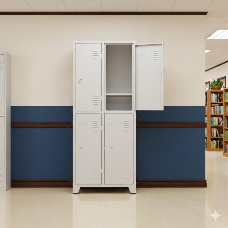 Armário Roupeiro de Aço c/ 04 Portas Grandes c/ divisória - 1,96x0,63x0,36m - 10992