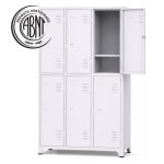 Armário Roupeiro de Aço c/ 06 Portas Grandes com Divisória  - 1,96x0,93x0,36m - 10993