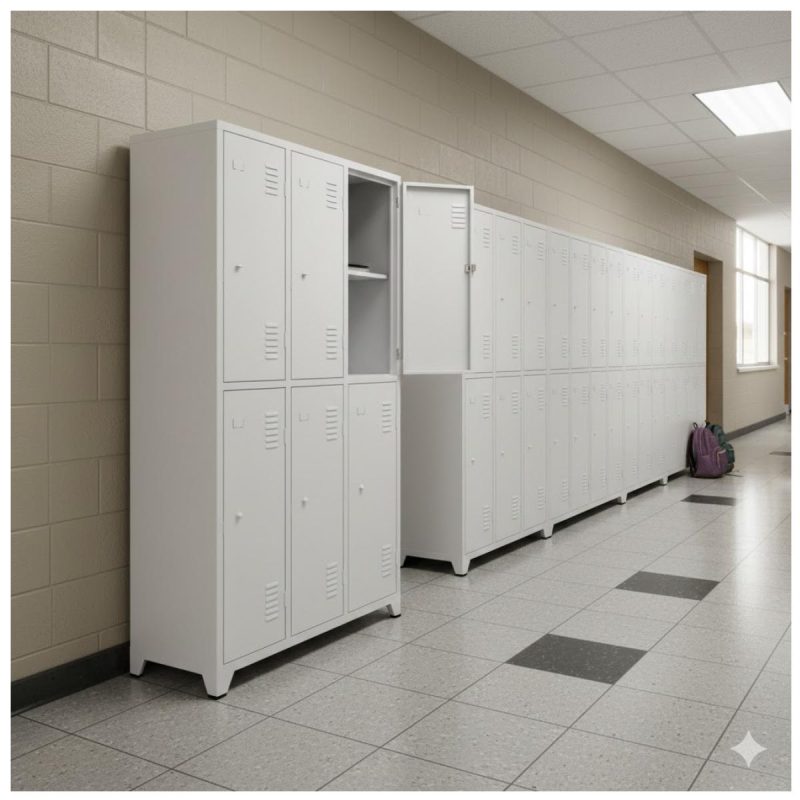 Armário Roupeiro de Aço c/ 06 Portas Grandes com Divisória  - 1,96x0,93x0,36m - 10993