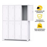 Armário Roupeiro de Aço c/ 08 Portas Grandes - 1,96x0,63x0,36m - 10904