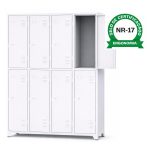 Armário Roupeiro de Aço c/ 08 Portas Grandes - 1,96x0,63x0,36m - 10904