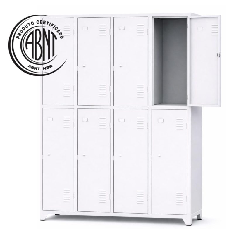 Armário Roupeiro de Aço c/ 08 Portas Grandes - 1,96x0,63x0,36m - 10904