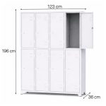 Armário Roupeiro de Aço c/ 08 Portas Grandes - 1,96x0,63x0,36m - 10904