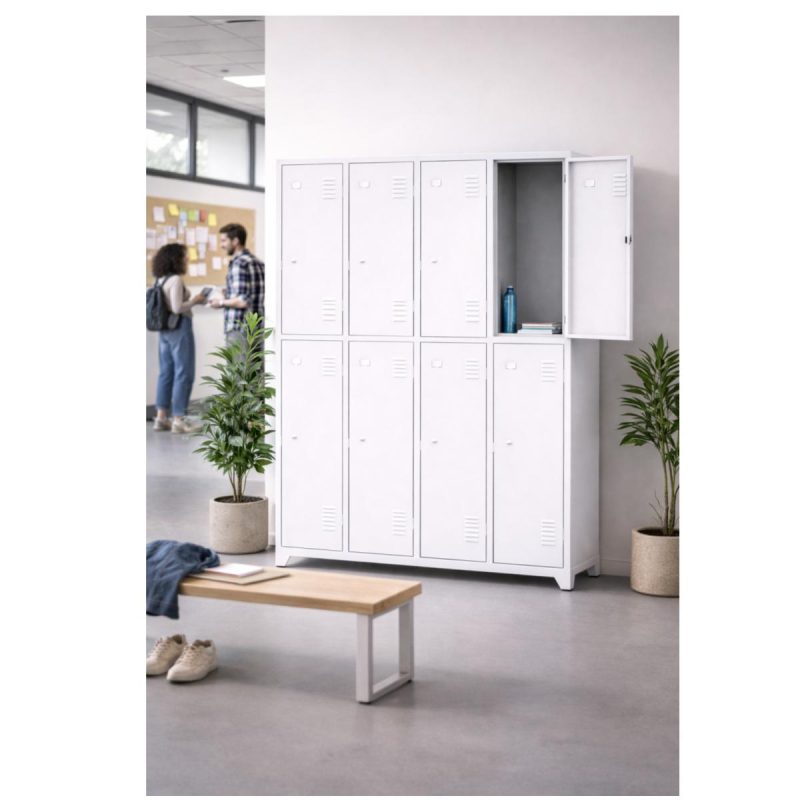 Armário Roupeiro de Aço c/ 08 Portas Grandes - 1,96x0,63x0,36m - 10904