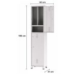 Armário Roupeiro de Aço Insalubre c/ 02 Portas - 1,96x0,50x0,41m - 10921