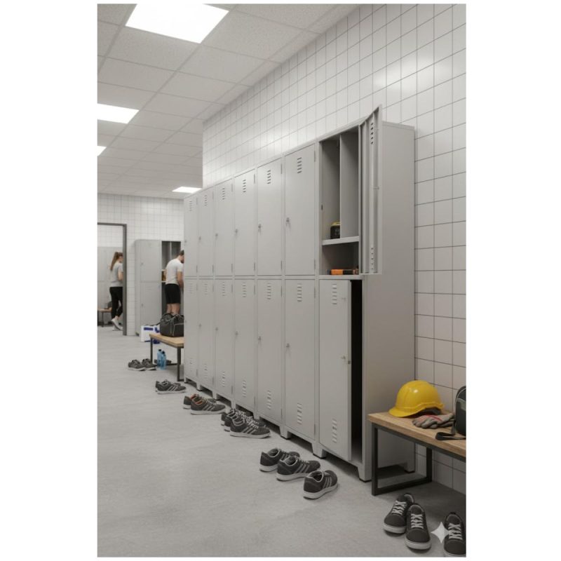 Armário Roupeiro de Aço Insalubre c/ 02 Portas - 1,96x0,50x0,41m - 10921