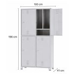 Armário Roupeiro de Aço Insalubre c/ 04 Portas - 1,96x0,50x0,41m - 10922