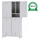 Armário Roupeiro de Aço Insalubre c/ 04 Portas - 1,96x0,50x0,41m - 10922