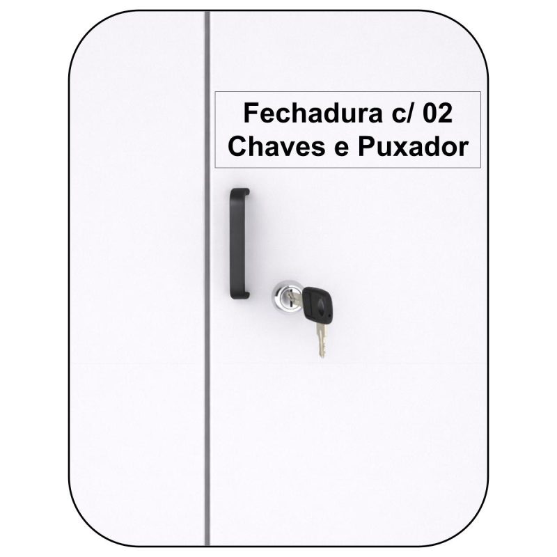 Armário de Aço Multiuso PA-90 - Chapa Pesada - 1,94x0,90x0,40m - Cinza - 17324