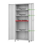 Armário de Aço Multiuso PA-90 - 1,94x0,90x0,40m - Cinza - 17322