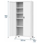 Armário de Aço Multiuso PA-90 - Chapa Pesada - 1,94x0,90x0,40m - Cinza - 17324