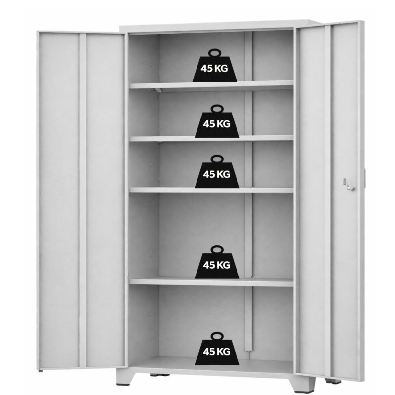 Armário de Aço Multiuso PA-120 - Chapa Pesada - 1,94x1,20x0,40m - Cinza - 17325