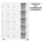 Armário Roupeiro de Aço c/ 20 Portas Pequenas - 1,96x1,23x0,36m - 10909