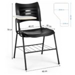 Cadeira Universitária Plástica Prancheta MDF - COR PRETO - MRPLAST - 34014
