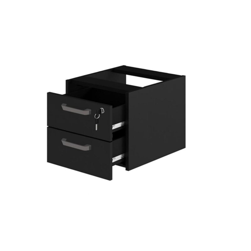 Móveis para Escritório Mesa Escritório 1,20x0,60m - C/ Gavetas - Preto/Preto - 26020