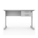 Mesa Escritório 1,50×0,60m c/ Gavetas –  CINZA/CINZA - 53082