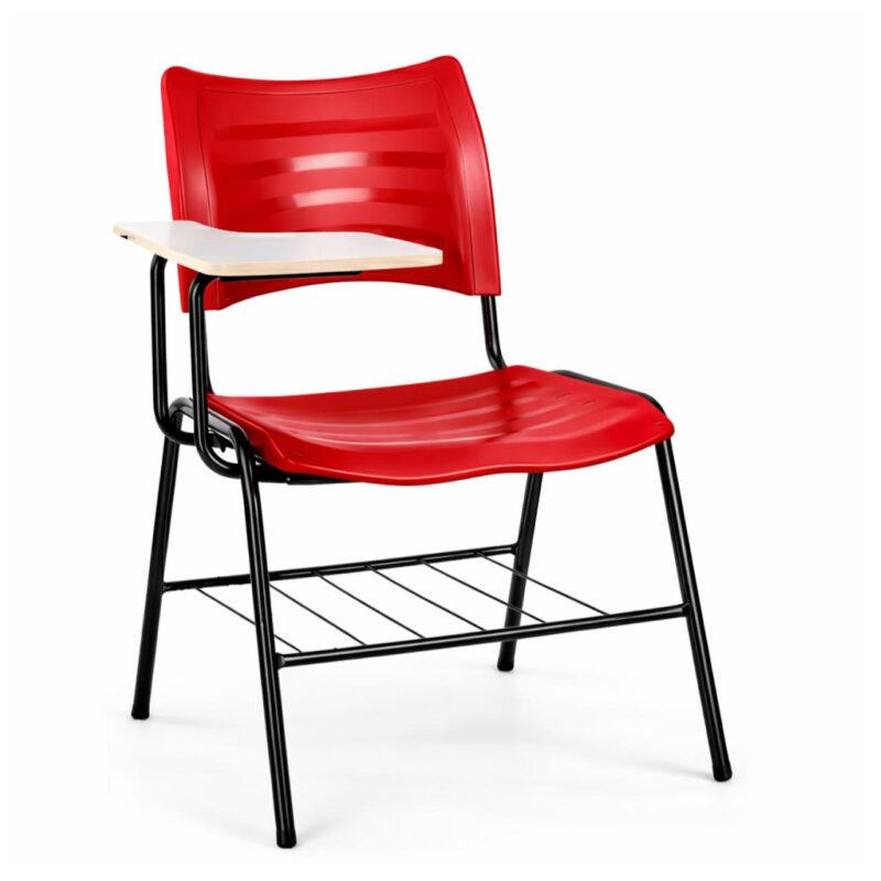 Cadeira Universitária Plástica Prancheta MDF - COR VERMELHO - MRPLAST - 34011 Cadeira Universitária Plástica Prancheta MDF - COR VERMELHO - MRPLAST - 34011