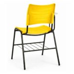 Cadeira Universitária Plástica Prancheta MDF - COR AMARELO - MRPLAST - 34010