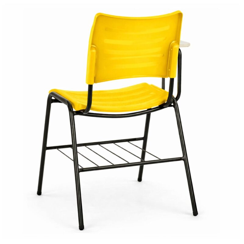 Cadeira Universitária Plástica Prancheta MDF - COR AMARELO - MRPLAST - 34010
